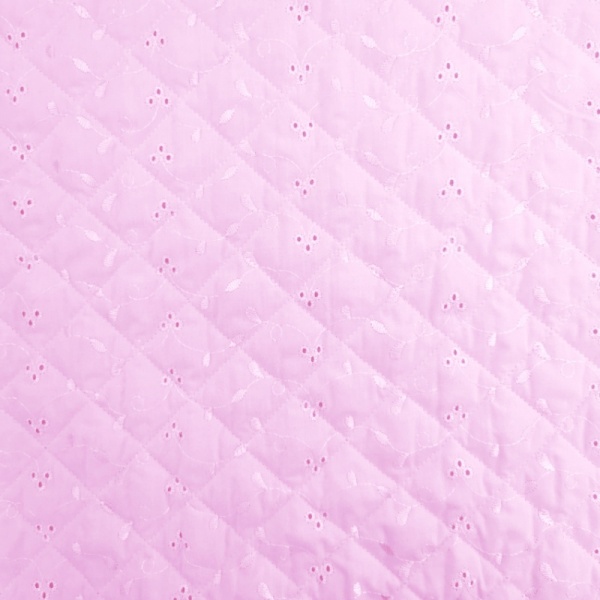 Quilted Broidery Anglaise - BABY PINK